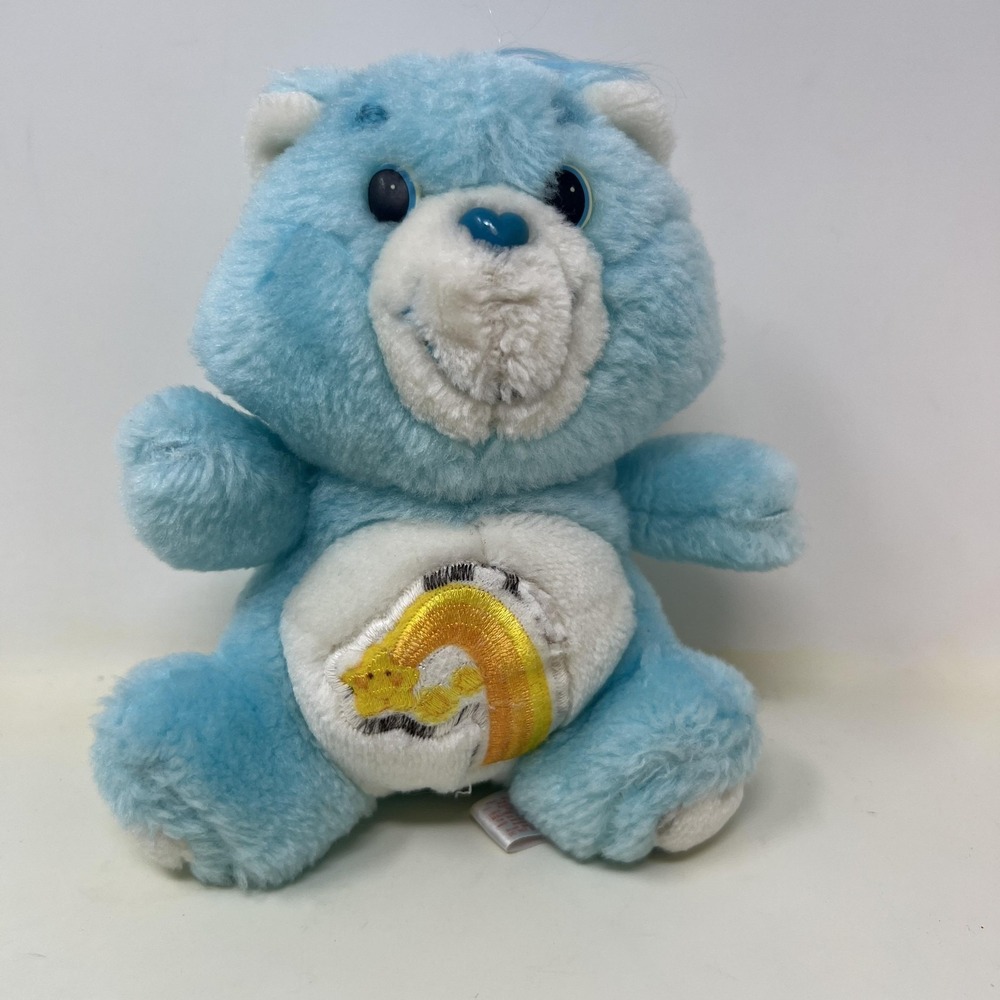 Vintage 1980s Care Bears Wish Bear Mini Plush Blue Shooting Star Belly 6" Kenner